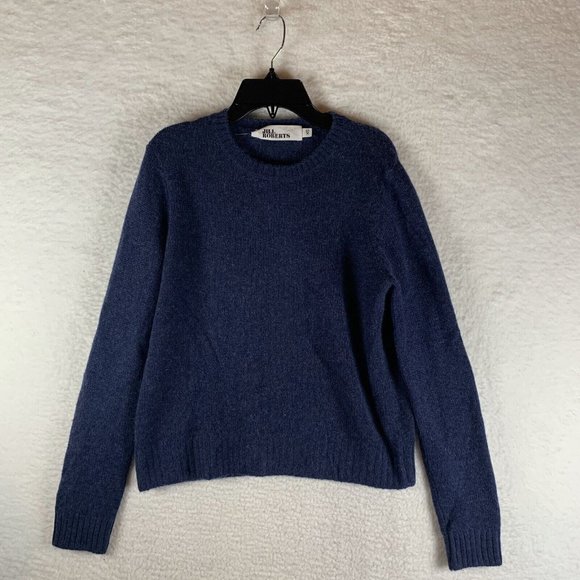 Jill Roberts Sweater Womens XS Blue Knit Cashmere Long Sleeve Crew Pullover - Picture 1 of 7